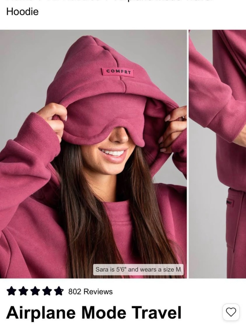 Airplane Mode Travel Hoodie - Dusty Rose - Picture 2 of 8